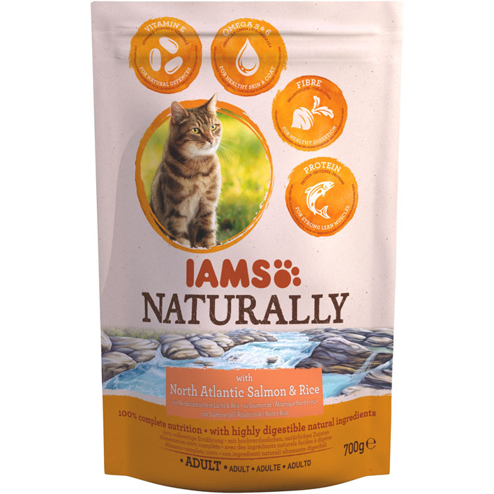 IAMS Naturally cat adult zalm & rijst
