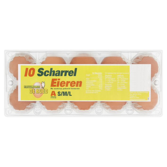 Natuurfarm de Boed 10 scharrel eieren S M L