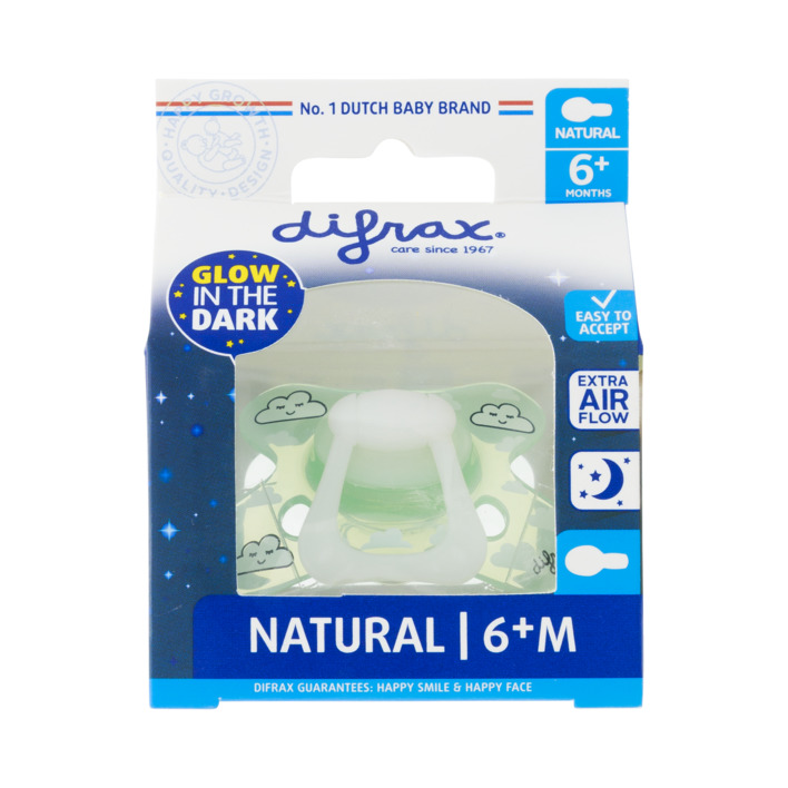 Difrax Glow in the dark fopspeen 6m+