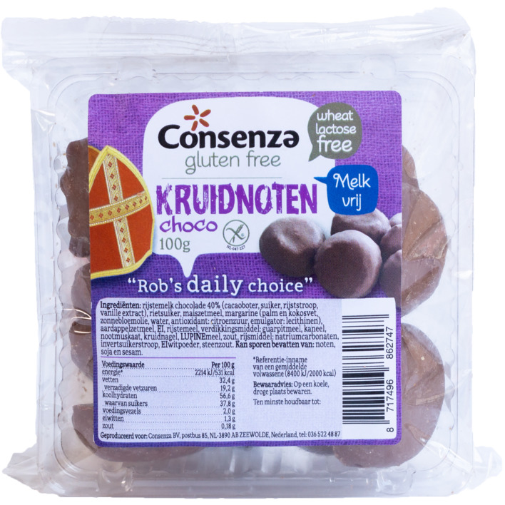 Consenza Kruidnoten choco gluten free