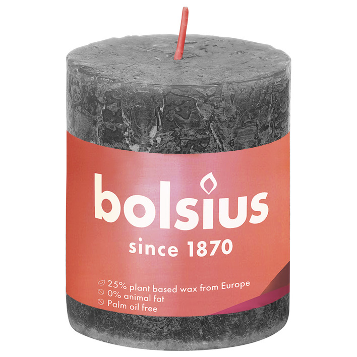 Bolsius Rustieke kaars antraciet 8cm