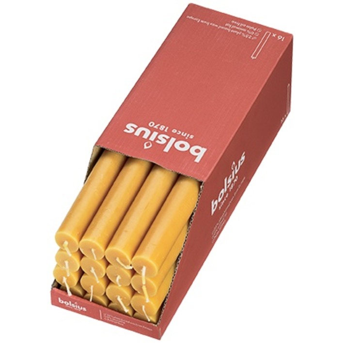 Bolsius Dinerkaars rustiek okergeel 27cm