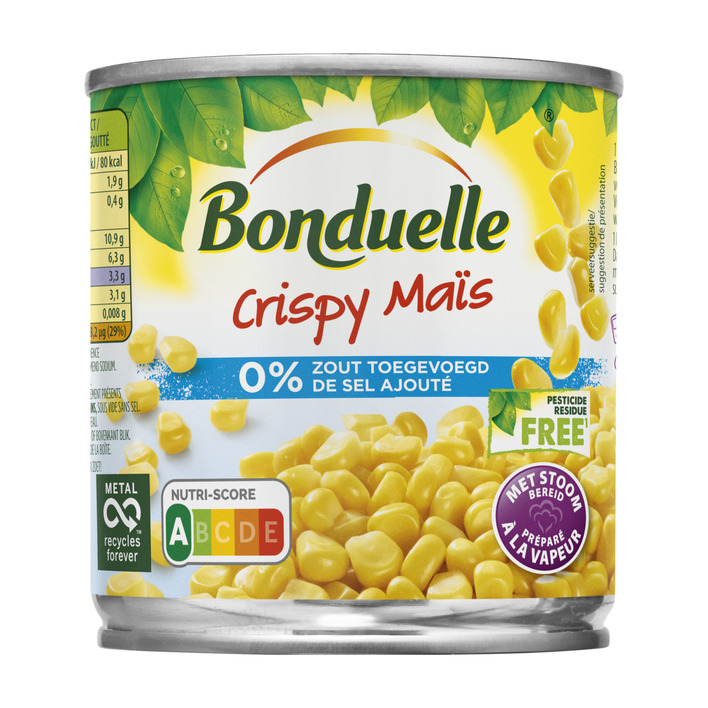 Bonduelle Crispy mais 0% zout toegevoegd
