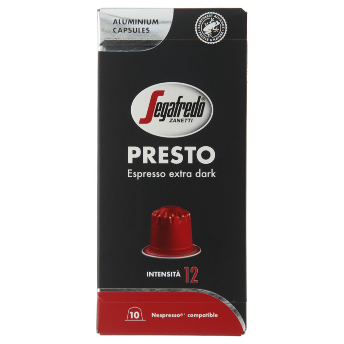 Segafredo Presto espresso extra dark capsules