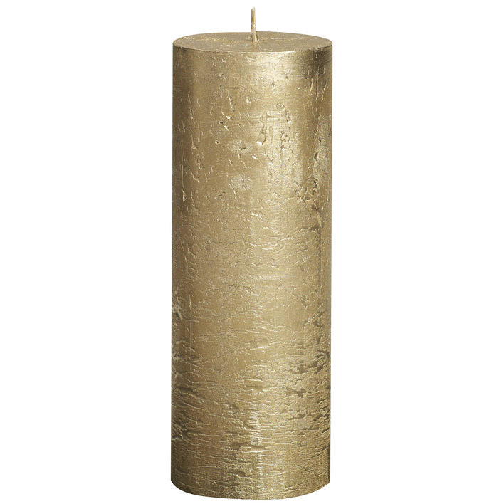 Bolsius Rustieke kaars shimmer goud 19cm