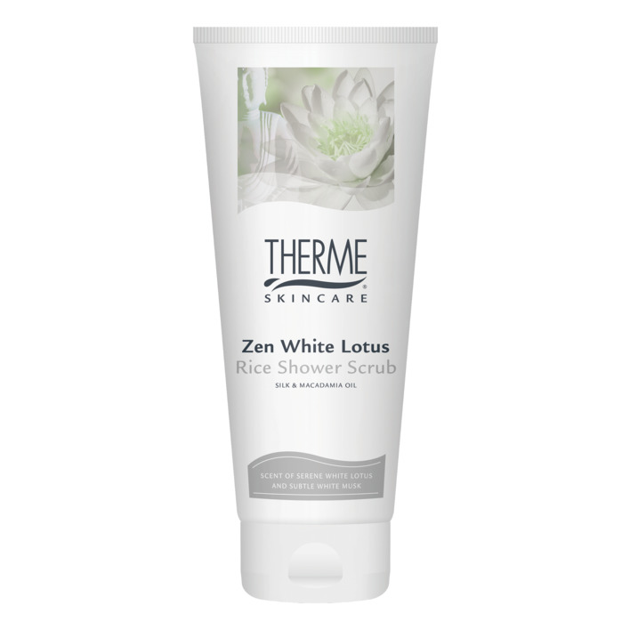Therme Zen white lotus rice shower scrub