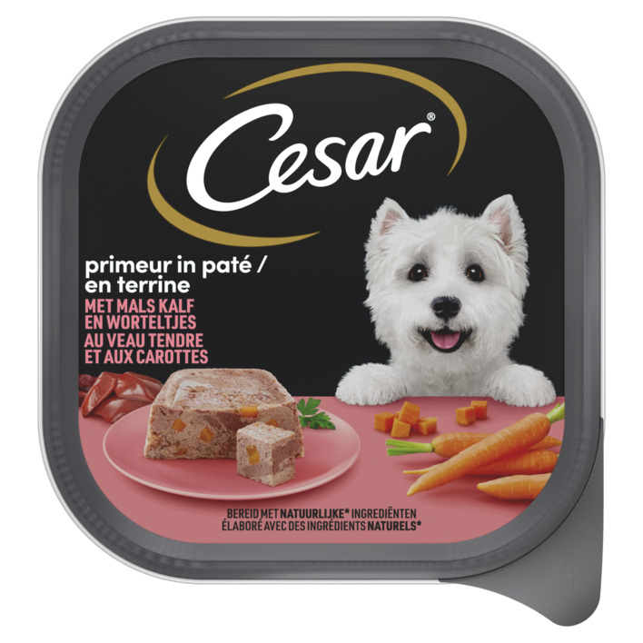 Cesar Primeur in pat kalf en worteltjes