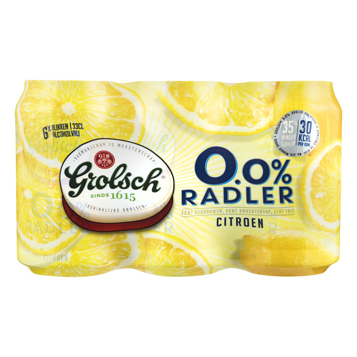 Grolsch Radler citroen alcoholvrij 0.0% 6-pack