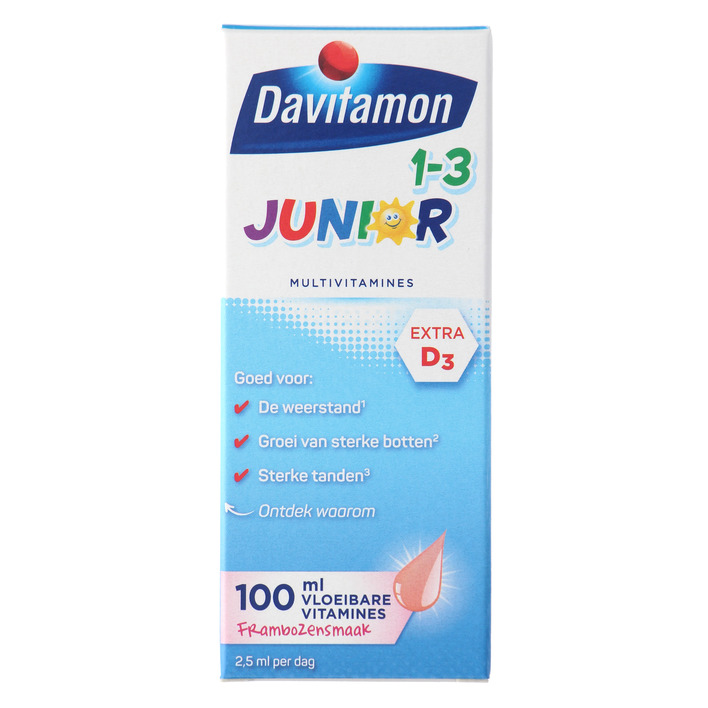 Davitamon Junior multivitamines framboos 1-3 jaar