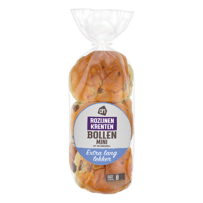 AH Extra lang lekker mini rozijnenbollen