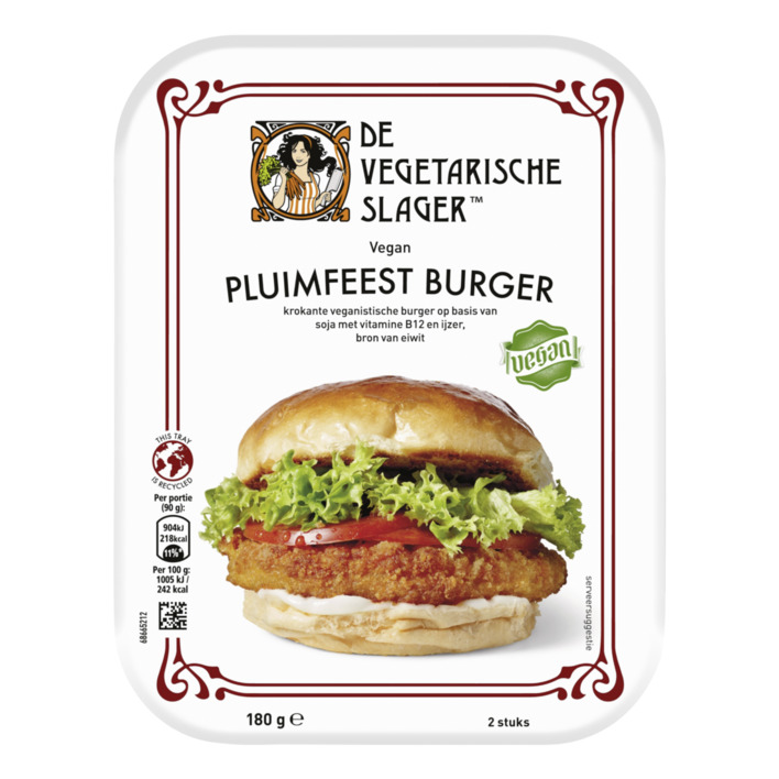 Vegetarische Slager Vegan pluimfeestburger