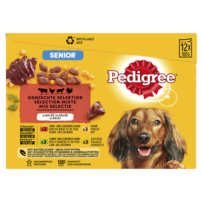 Pedigree Senior maaltijdzakjes in gelei multipack