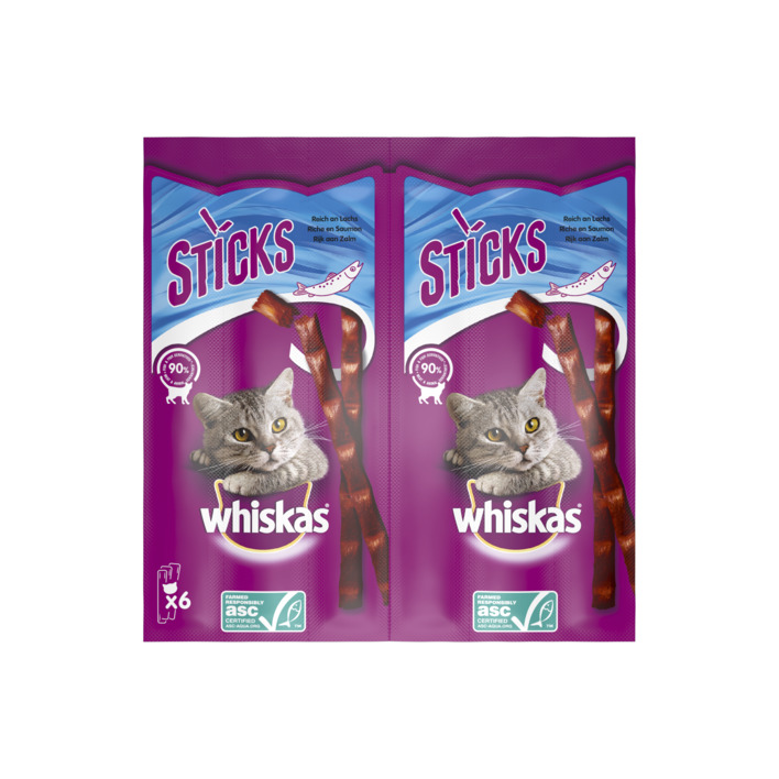 Whiskas Sticks zalm 6 pak