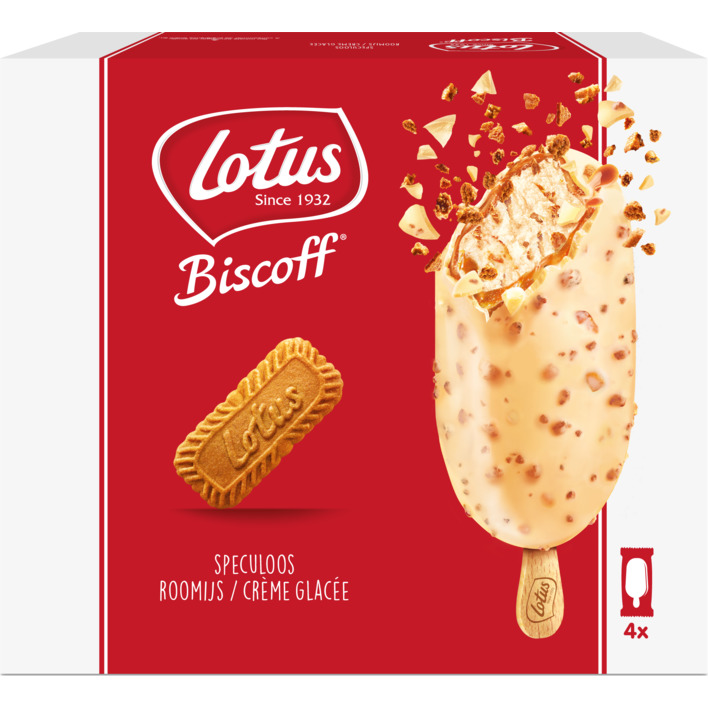 Lotus Biscoff Speculoos roomijs witte chocolade