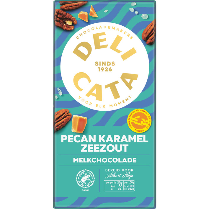 Delicata Reep melkchocolade pecan karamel zeezout