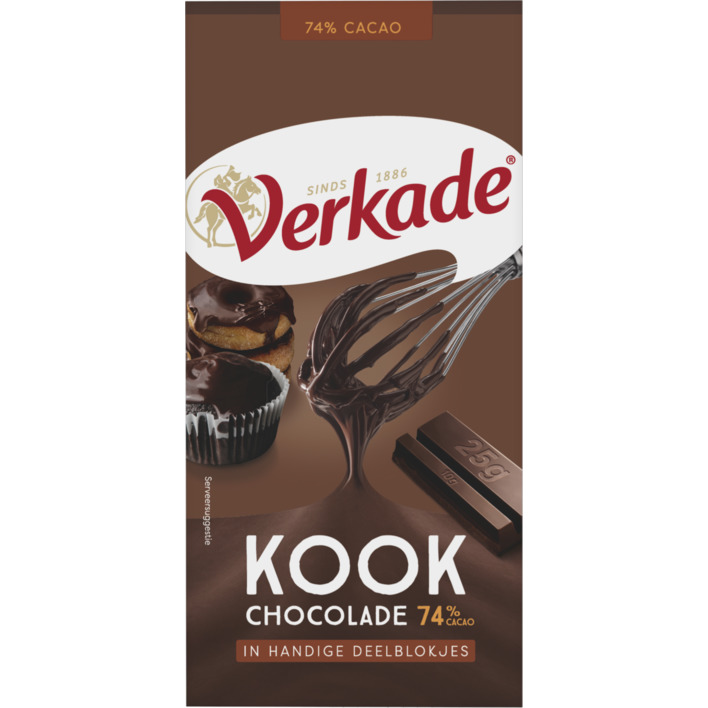 Verkade Kookchocolade 74% cacao