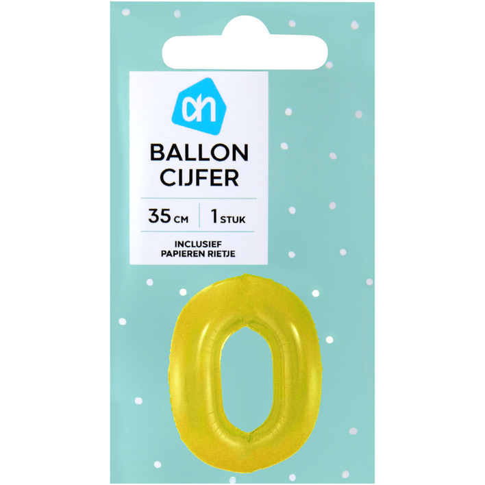 AH Folieballon nr 0 goud 36cm