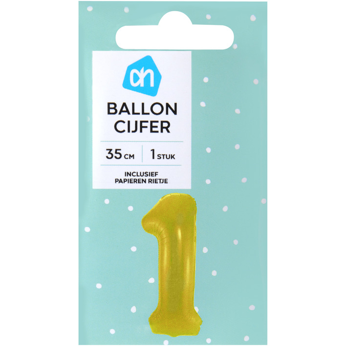 AH Folieballon nr 2 goud 36cm