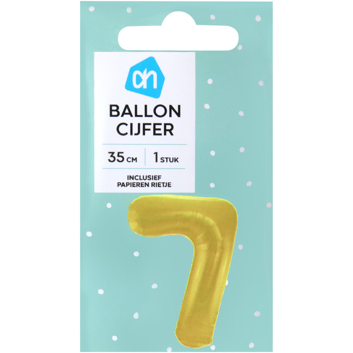 AH Folieballon nr 7 goud 36cm