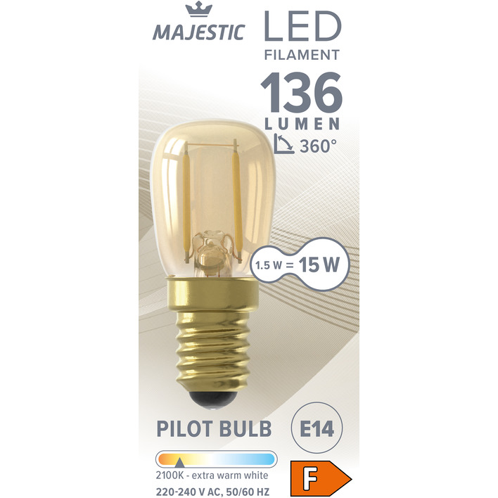 Majestic Led fil schakelbord goud E14 15W
