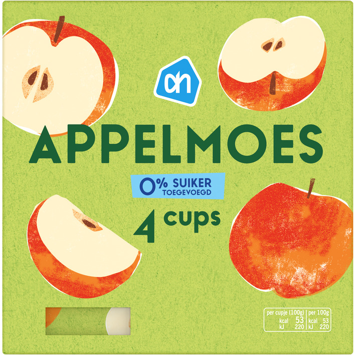 AH Appelmoes 0% suiker toegevoegd 4-pack