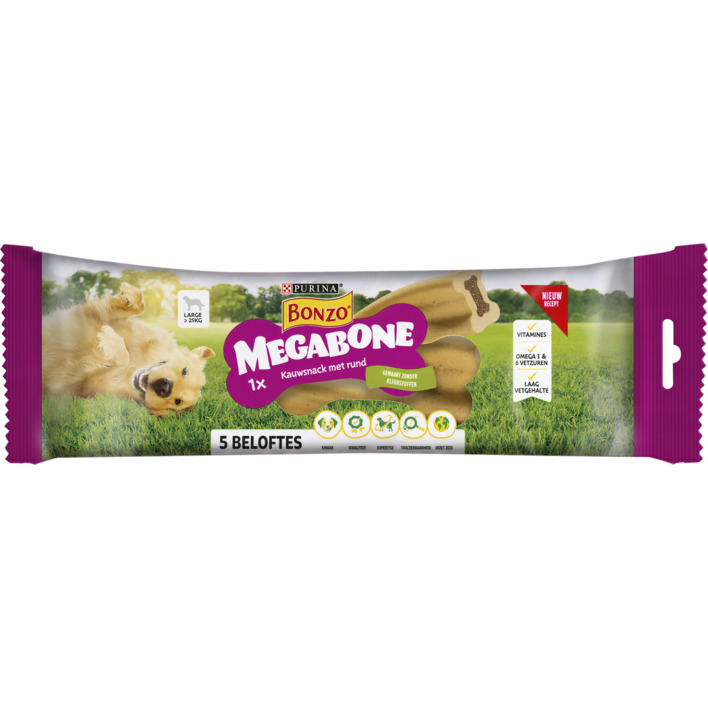 Bonzo Megabone hondensnack groot met rund