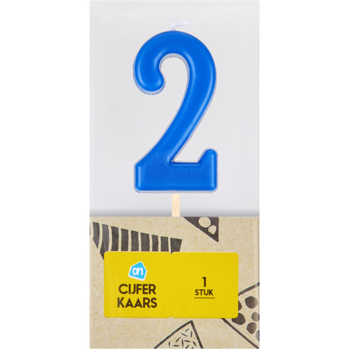 AH Kaars cijfer 2 kleur