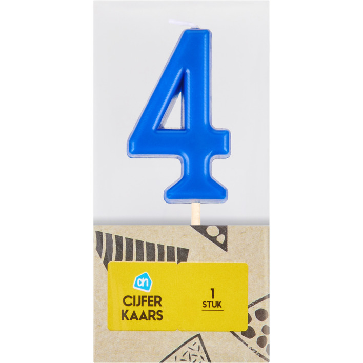 AH Kaars cijfer 4 kleur