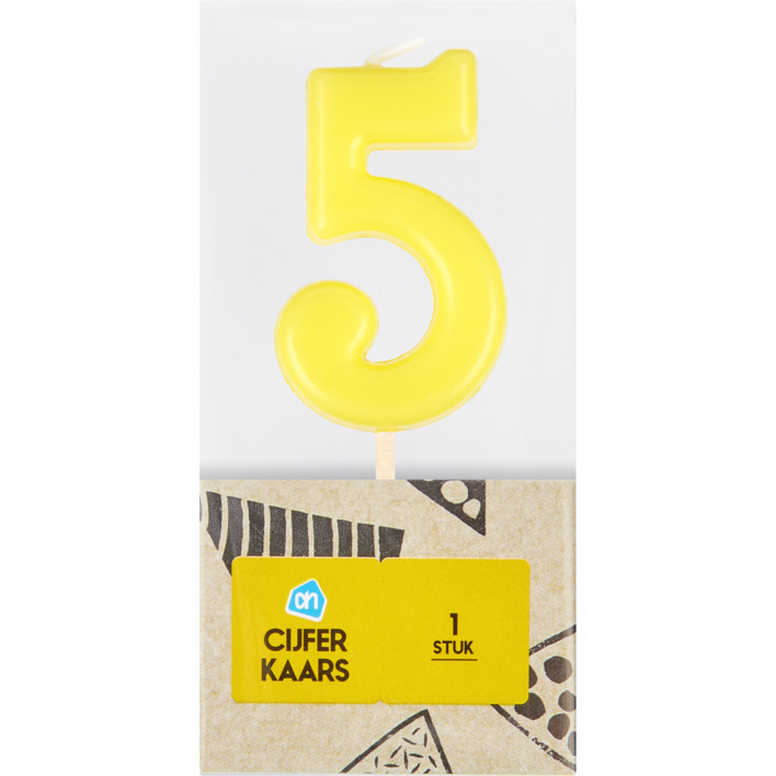 AH Kaars cijfer 5 kleur