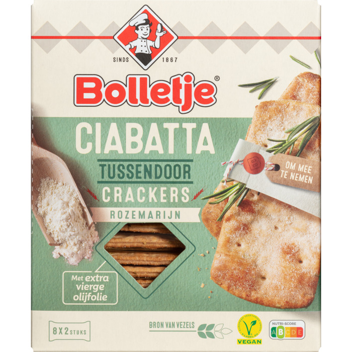 Bolletje Ciabatta crackers rozemarijn