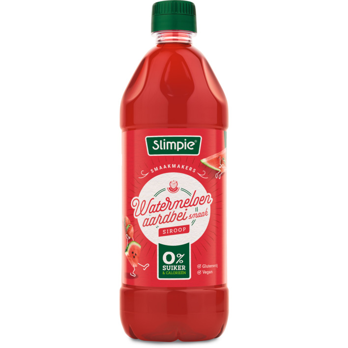Slimpie Watermeloen aardbei siroop 0% suiker