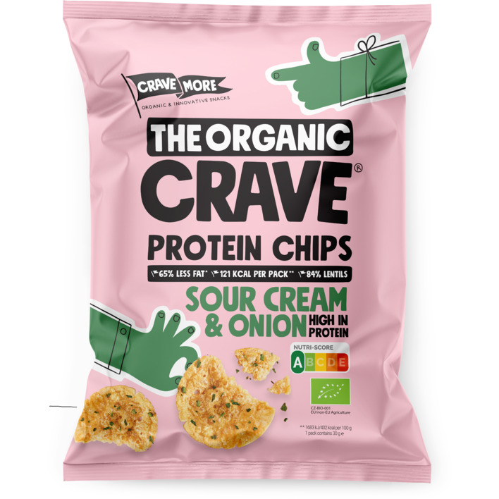 The Organic Crave Protein chips sour cream & onion