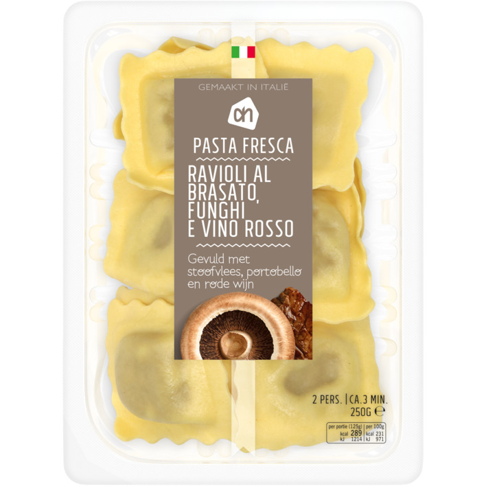 AH Ravioli brasato funghi e vino rosso
