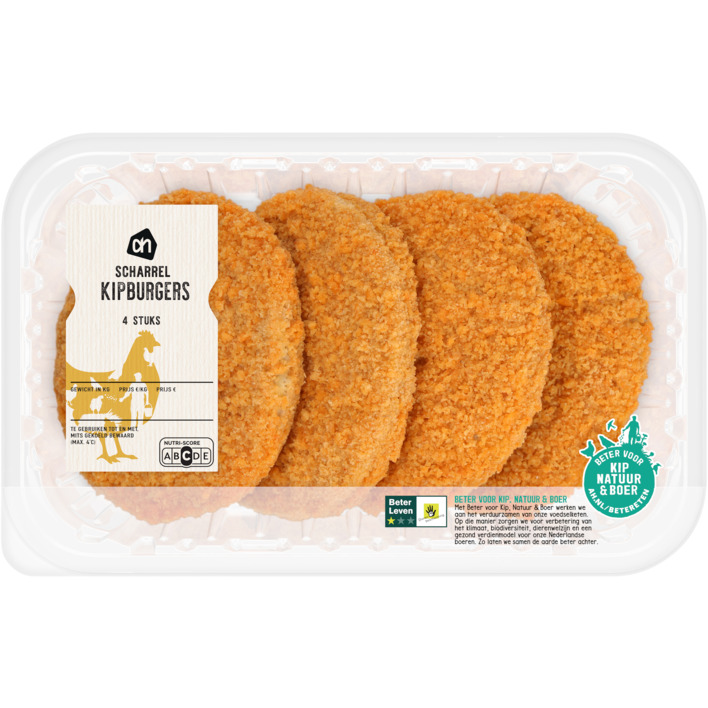 AH Scharrel kipburger 4 stuks