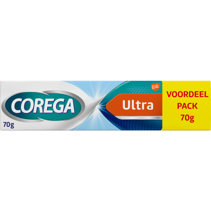 Corega Ultra kleefcrème gebitsprothese voordeel