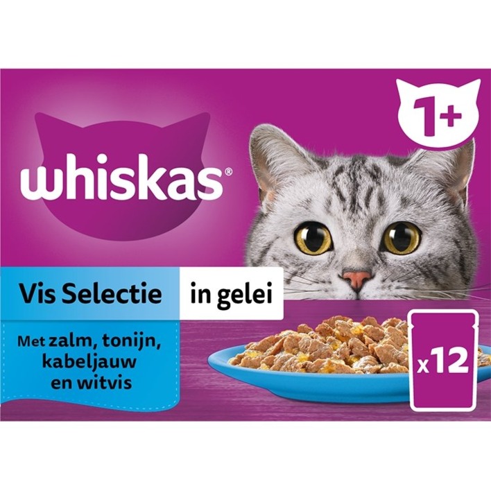 Whiskas 1+ Vis selectie in gelei