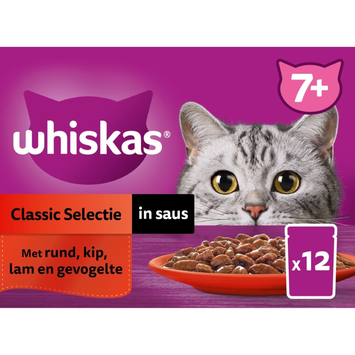 Whiskas 7+ Classic selectie in saus