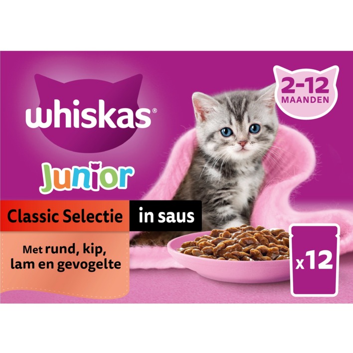 Whiskas Junior classic selectie in saus