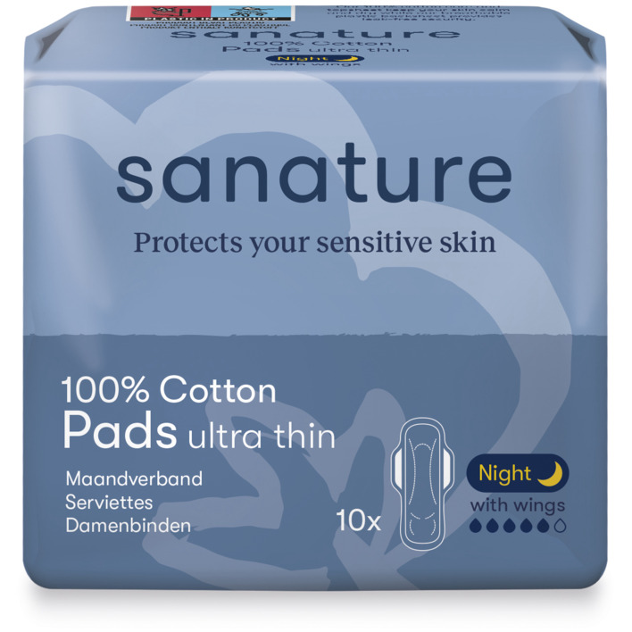 Sanature Katoenen maandverband ultra night