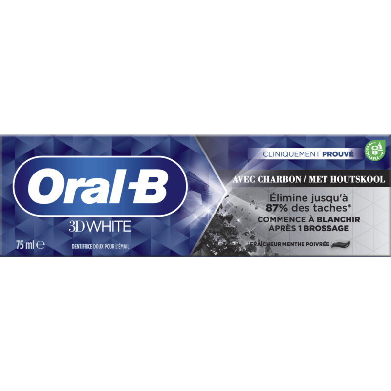 Oral-B 3D White met houtskool tandpasta