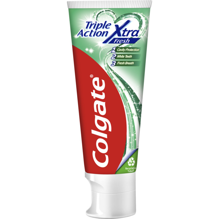 Colgate Triple action xtra fresh tandpasta