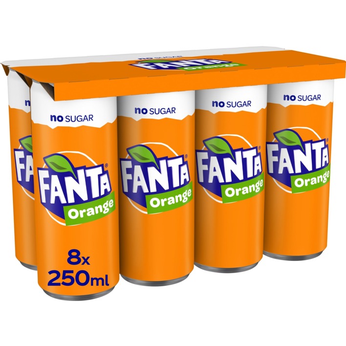 Fanta Orange zero sugar 8-pack