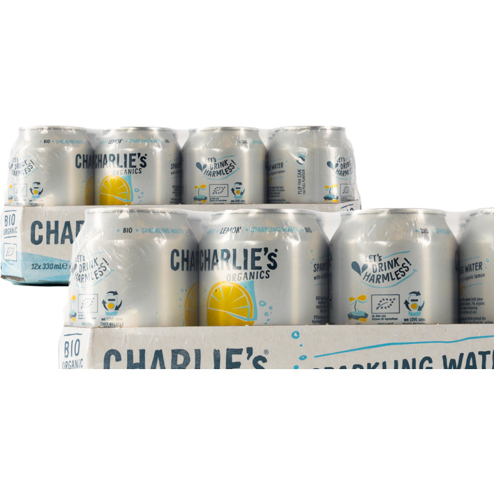 Charlie's Organics sparkling water lemon 12-pack