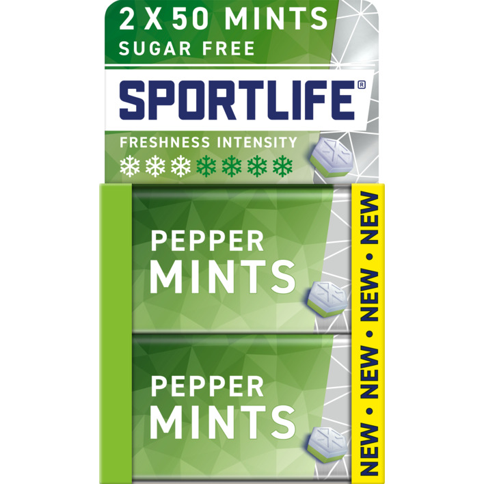 Sportlife Peppermint sugar free mints 2-pack
