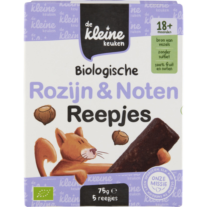 De Kleine Keuken Biologische rozijn & noten reepjes 18m+