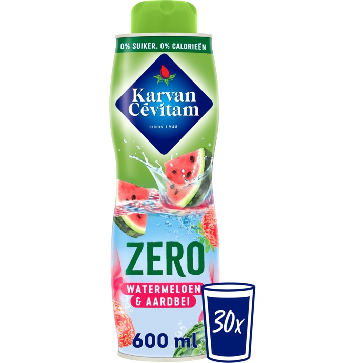 Karvan Cévitam Zero watermeloen & aardbei siroop
