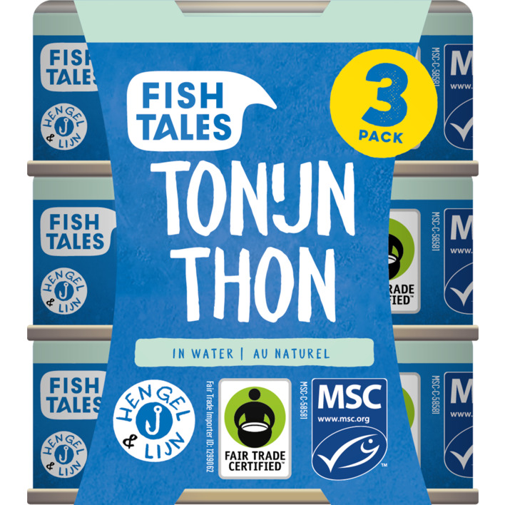 Fish Tales Skipjack tonijn in water 3-pack