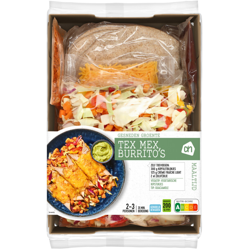 AH Gesneden verspakket tex mex burrito's