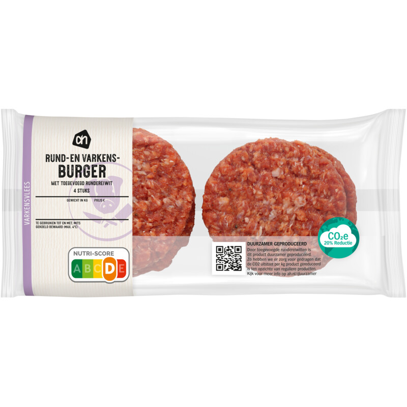 AH Rund- en varkensburger met rundereiwit