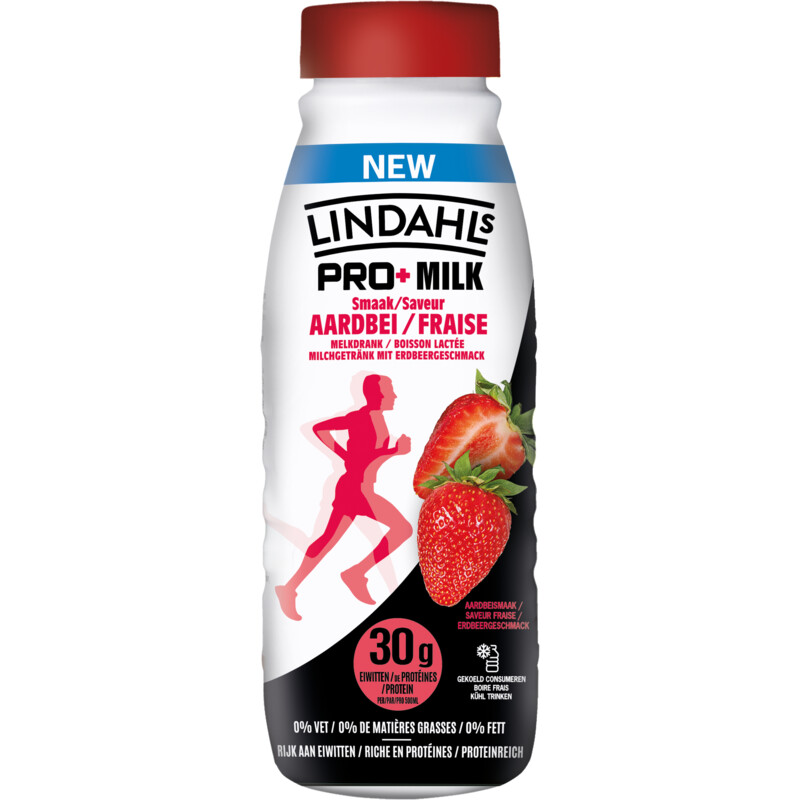 Lindahls protein milk aardbeismaak